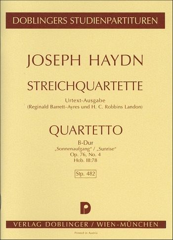Streichquartett B-Dur op.76,4 Hob.III:78 Studienpartitur Streichquartett B-Dur op.76,4 Hob.III:78 Studienpartitur