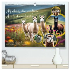 Alpakas, die sanften Andenbewohner (hochwertiger Premium Wandkalender 2025 DIN A2 quer), Kunstdruck in Hochglanz