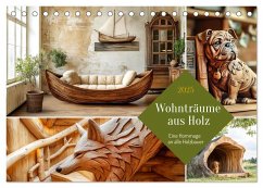 Wohnträume aus Holz (Tischkalender 2025 DIN A5 quer), CALVENDO Monatskalender