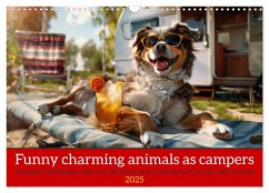 Funny charming animals as campers (Wall Calendar 2025 DIN A3 landscape), CALVENDO 12 Month Wall Calendar - Calvendo;Ruebsamen, Peter