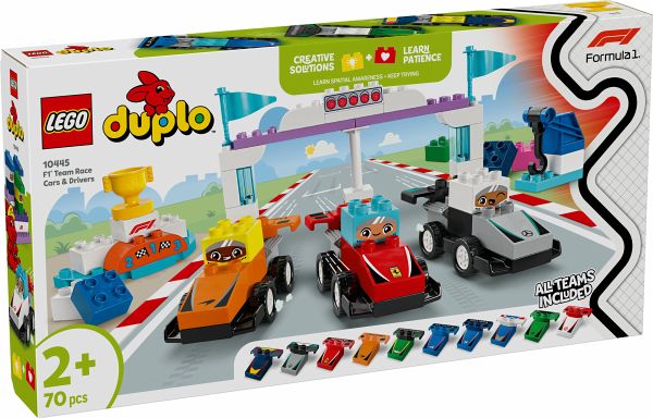 LEGO® DUPLO 10445 F1 Team Rennautos mit Rennfahrern LEGO® DUPLO 10445 F1 Team Rennautos mit Rennfahrern