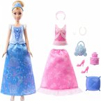 Disney Princess 2-in-1-Geschichten Cinderella-Modepuppe mit 2 Oberteilen zum A