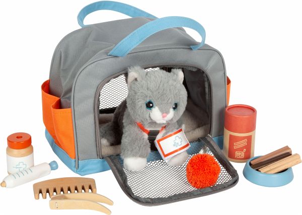 Small Foot 12601 - Katze mit Tasche und Pflege-Set