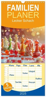 Familienplaner 2025 - Lecker Schach mit 5 Spalten (Wandkalender, 21 x 45 cm) CALVENDO