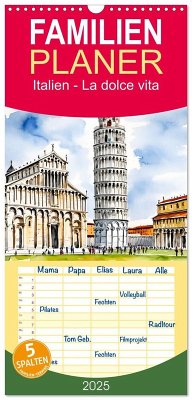 Familienplaner 2025 - Italien - La dolce vita mit 5 Spalten (Wandkalender, 21 x 45 cm) CALVENDO