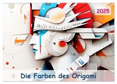 Die Farben des Origami (Wandkalender 2025 DIN A2 quer), CALVENDO Monatskalender