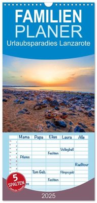 Familienplaner 2025 - Urlaubsparadies Lanzarote mit 5 Spalten (Wandkalender, 21 x 45 cm) CALVENDO