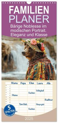 Familienplaner 2025 - Bärige Noblesse im modischen Portrait. Eleganz und Klasse mit 5 Spalten (Wandkalender, 21 x 45 cm) CALVENDO - Calvendo;Hurley, Rose