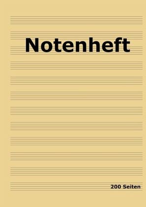 Notenheft: DIN A4 Notenlinienheft   200 Seiten mit 12 Notenzeilen / Systeme pro Blatt   Papier 90g/m²   Musikheft mit No