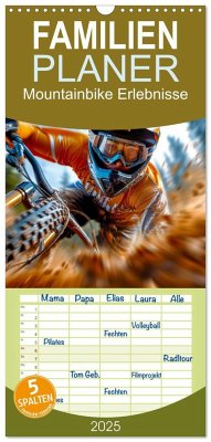 Familienplaner 2025 - Mountainbike Erlebnisse mit 5 Spalten (Wandkalender, 21 x 45 cm) CALVENDO