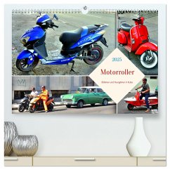 Motorroller - Oldtimer und Youngtimer in Kuba (hochwertiger Premium Wandkalender 2025 DIN A2 quer), Kunstdruck in Hochglanz