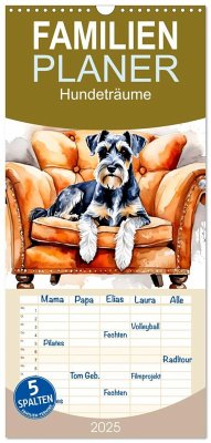 Familienplaner 2025 - Hundeträume mit 5 Spalten (Wandkalender, 21 x 45 cm) CALVENDO