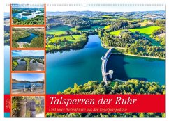 Talsperren der Ruhr und ihrer Nebenflüsse aus der Vogelperspektive (Wandkalender 2025 DIN A2 quer), CALVENDO Monatskalender