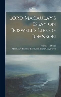 Cover Lord Macaulay's Essay on Boswell's Life of Johnson