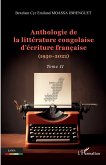 Anthologie de la littérature congolaise d¿écriture française (1950-2022)