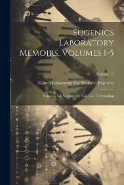Cover Eugenics Laboratory Memoirs, Volumes 1-5; volumes 7-8; volume 10; volumes 13-14; Volume 17
