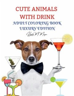 Cute Animals with Drink Adult Coloring Book Luxury Edition - Hayley M Morgan