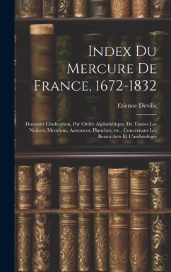Cover Index du Mercure de France, 1672-1832