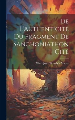 Cover De L'Authenticite Du Fragment De Sanchoniathon Cité