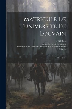Cover Matricule De L'université De Louvain: 1426-1453...