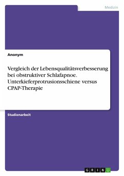 Vergleich der Lebensqualitätsverbesserung bei obstruktiver Schlafapnoe. Unterkieferprotrusionsschiene versus CPAP-Therapie