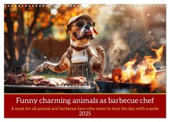 Funny charming animals as barbecue chef (Wall Calendar 2025 DIN A3 landscape), CALVENDO 12 Month Wall Calendar