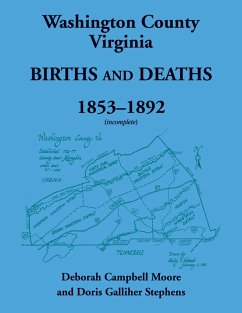 Cover Washington County, Virginia Births and Deaths, 1853-1892 (incomplete)