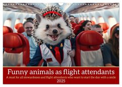 Funny animals as flight attendants (Wall Calendar 2025 DIN A3 landscape), CALVENDO 12 Month Wall Calendar - Ruebsamen, Peter