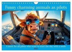 Funny charming animals as pilots (Wall Calendar 2025 DIN A4 landscape), CALVENDO 12 Month Wall Calendar