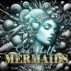 Sea Shell Mermaids Coloring Book for Adults Cover Sea Shell Mermaids Coloring Book for Adults