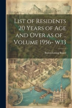 List of Residents 20 Years of age and Over as of .. Volume 1956- w.13