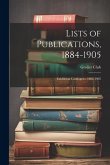 Lists of Publications, 1884-1905: Exhibition Catalogues, 1886-1905