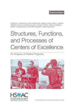 Structures, Functions, and Processes of Centers of Excellence - Stapleton, Patricia A; Sargent, Matthew; Gehlhaus, Diana; Shelton, William; Hicks, Daniel; Wilson, Katie A; Huang, Robert; Anania, Katherine; Foran, Christy; Cordova, Amado; Kang, Sarah Junghee
