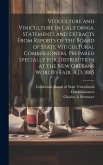 Viticulture and Viniculture in California. Statements and Extracts From Reports of the Board of State Viticultural Commissioners, Prepared Specially f