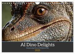 AI Dino Delights Mesmerizing Views of Prehistoric Life (Wall Calendar 2025 DIN A4 landscape), CALVENDO 12 Month Wall Calendar