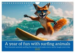 A year of fun with surfing animals (Wall Calendar 2025 DIN A4 landscape), CALVENDO 12 Month Wall Calendar