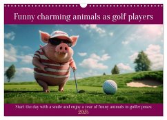 Funny charming animals as golf players (Wall Calendar 2025 DIN A3 landscape), CALVENDO 12 Month Wall Calendar - Ruebsamen, Peter