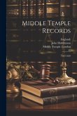 Middle Temple Records: 1603-1649