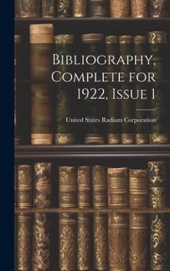 Cover Bibliography, Complete for 1922, Issue 1