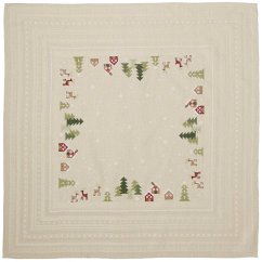Cover Stickpackung Gezählter Kreuzstich, Tischdecke Winterlandschaft