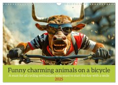 Funny charming animals on a bicycle (Wall Calendar 2025 DIN A3 landscape), CALVENDO 12 Month Wall Calendar