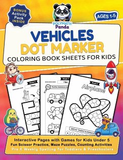 Vehicles Dot Marker Coloring Book Sheets for Kids Ages 1-5 - Panda, Polymath