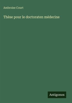 Cover Thèse pour le doctoraten médecine