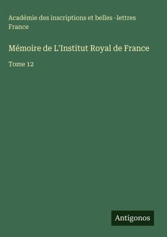 Cover Mémoire de L'Institut Royal de France