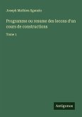 Programme ou resume des lecons d'un cours de constructions