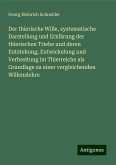 Der thierische Wille, systematische Darstellung und Erklärung der thierischen Triebe und deren Entstehung, Entwickelung und Verbreitung im Thierreiche als Grundlage zu einer vergleichenden Willenslehre