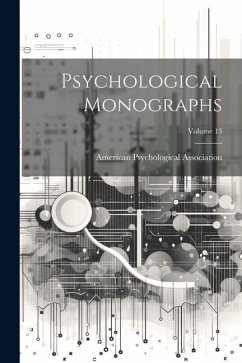 Cover Psychological Monographs; Volume 13