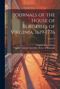 Cover Journals of the House of Burgesses of Virginia, 1619-1776; Volume 9