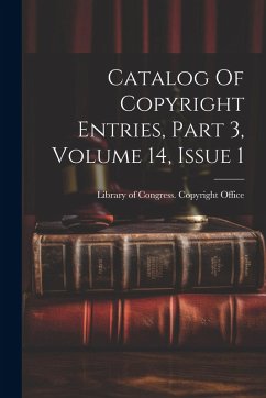 Cover Catalog Of Copyright Entries, Part 3, Volume 14, Issue 1