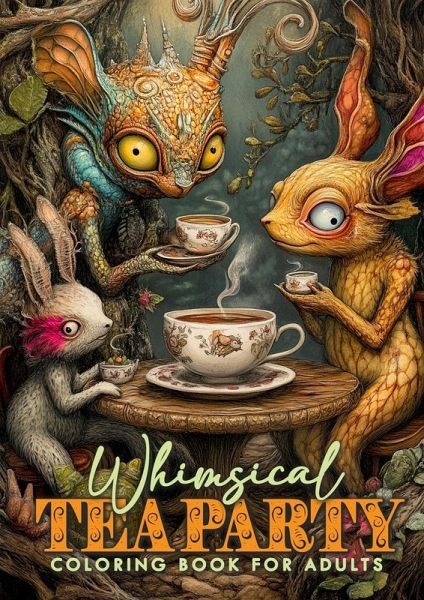 Whimsical Tea Party Coloring Book for Adults